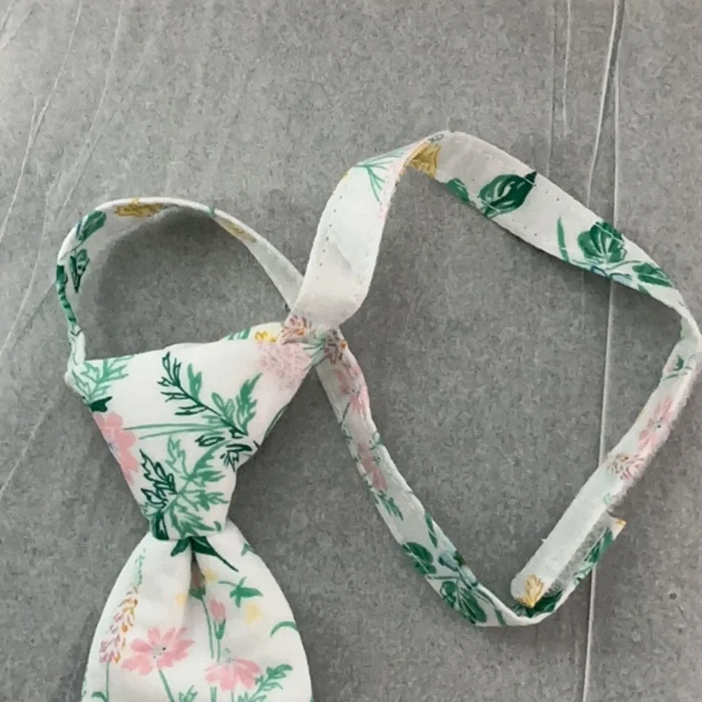Janie and Jack Floral Kids Tie - White and Green
